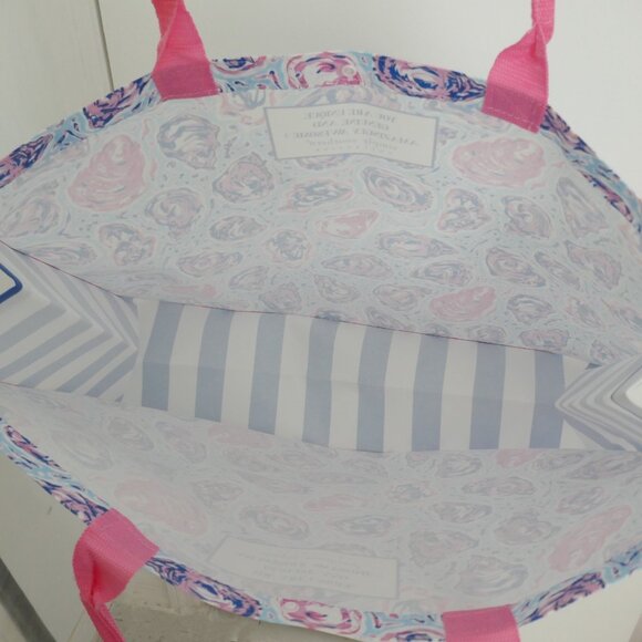 Simply Southern reusable oversized oyster print tote bag carryall beach grocery - Picture 6 of 6